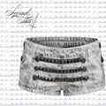 WASHED NAPOLEON STUDDED SHORTS :3