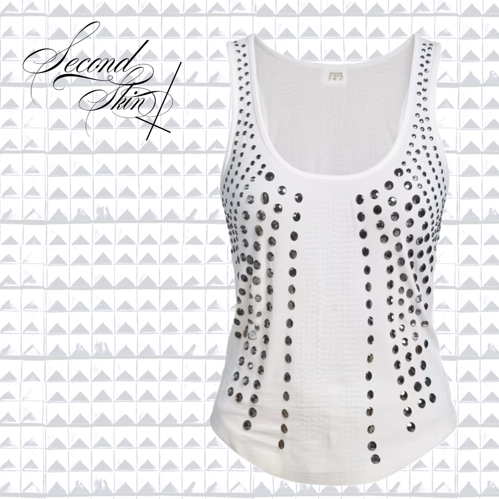 STUDDED WHITE VEST :3