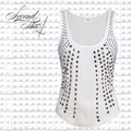 STUDDED WHITE VEST :3