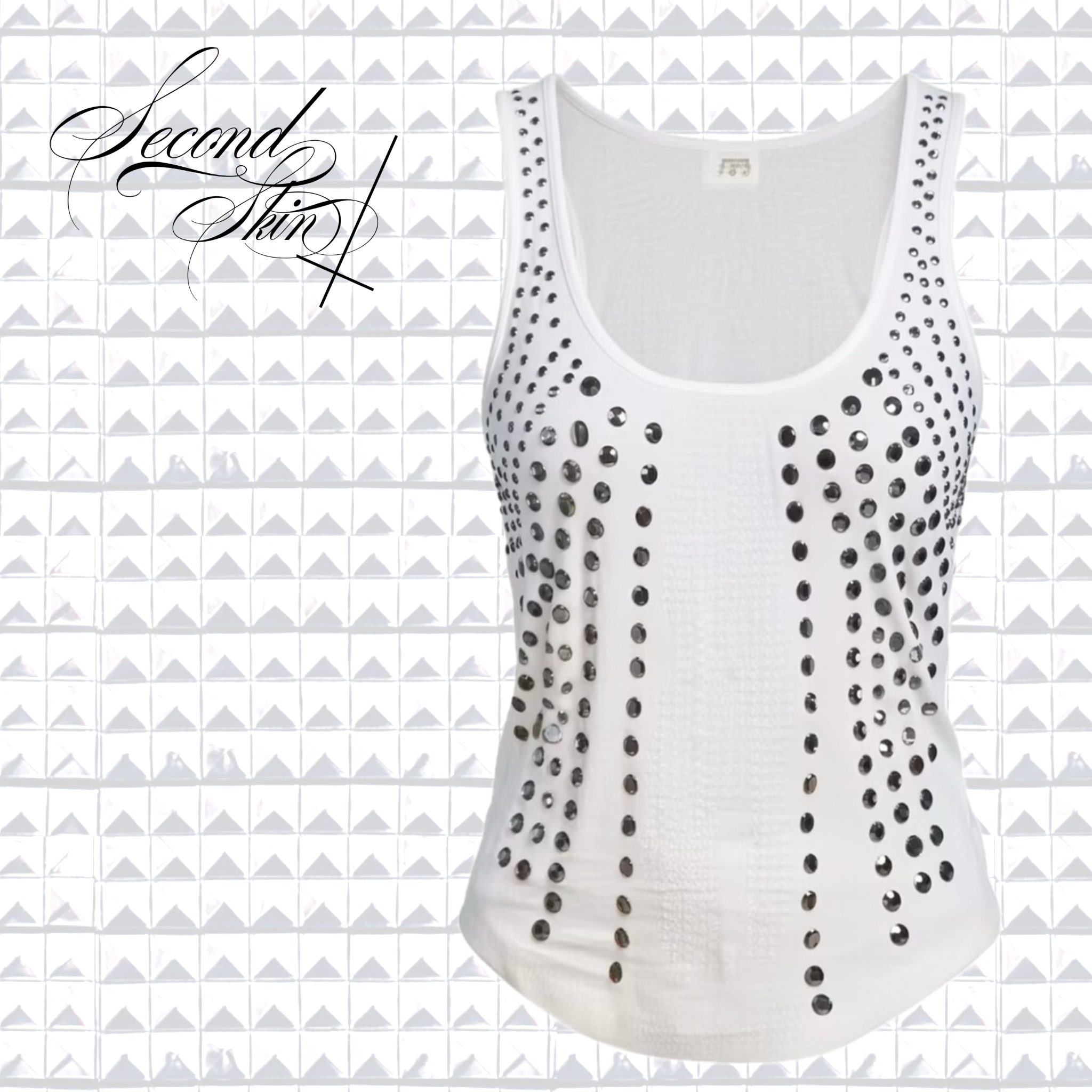 STUDDED WHITE VEST :3