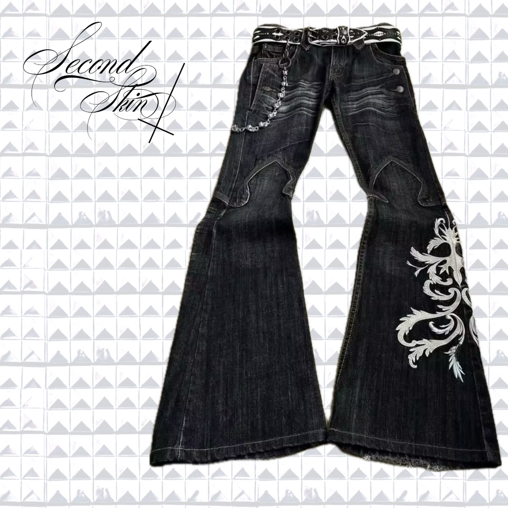 SWIRLY DISTRESSED DENIM :3