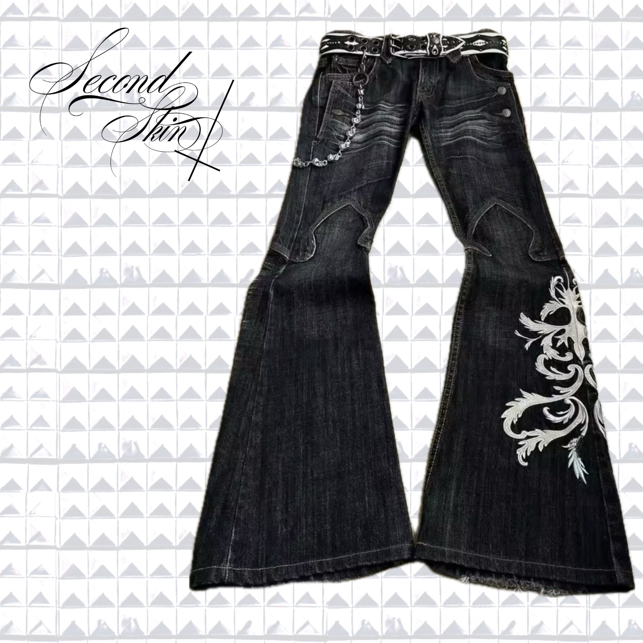 SWIRLY DISTRESSED DENIM :3
