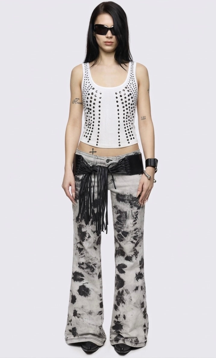 STUDDED WHITE VEST :3