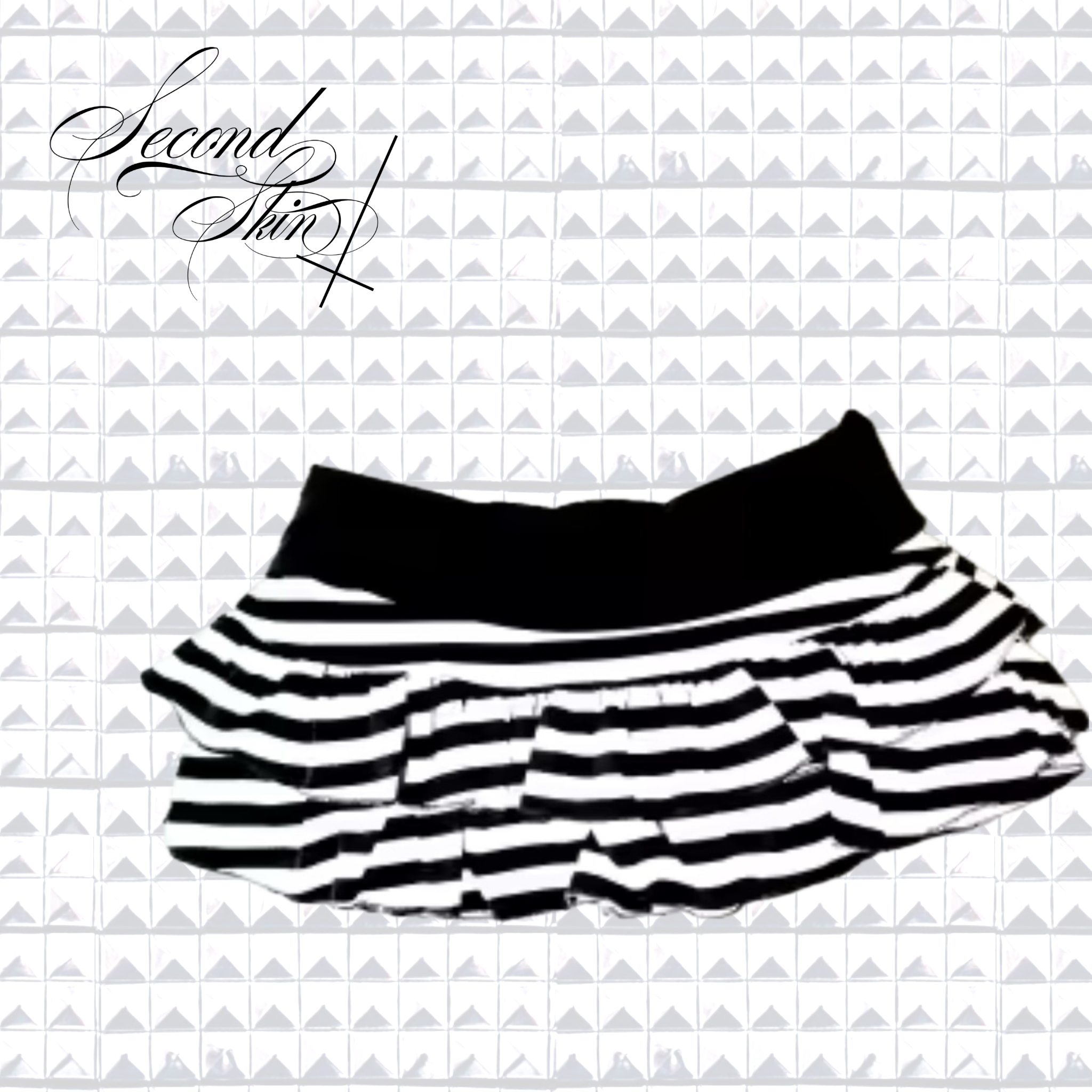 STRIPED MINI SKIRT WHITE :3