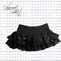 BLACK BOW SKIRT SKIRT :3