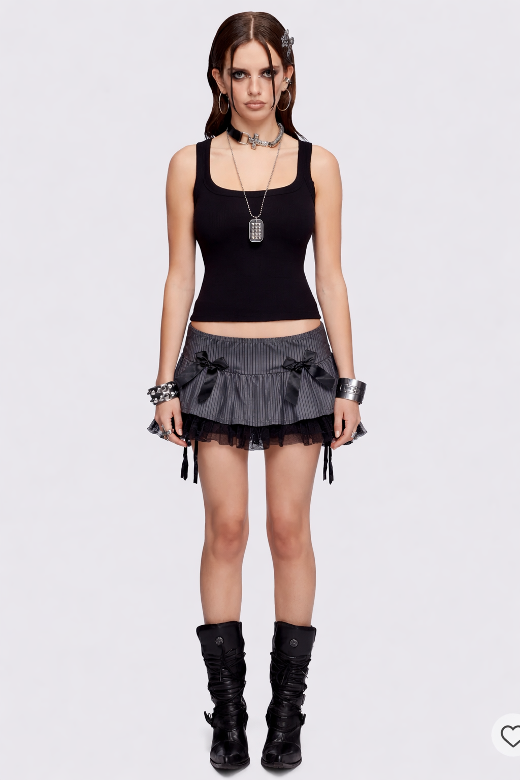 GREY SKIRT WITH BOWS :3