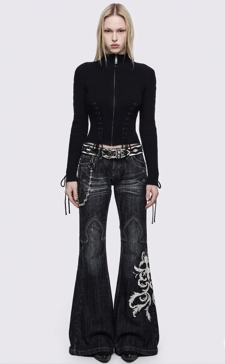 SWIRLY DISTRESSED DENIM :3
