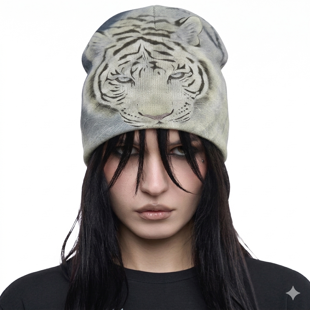 WHITE TIGER BEANIE :3
