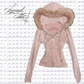 PINK FUR HOOD ZIP UP :3