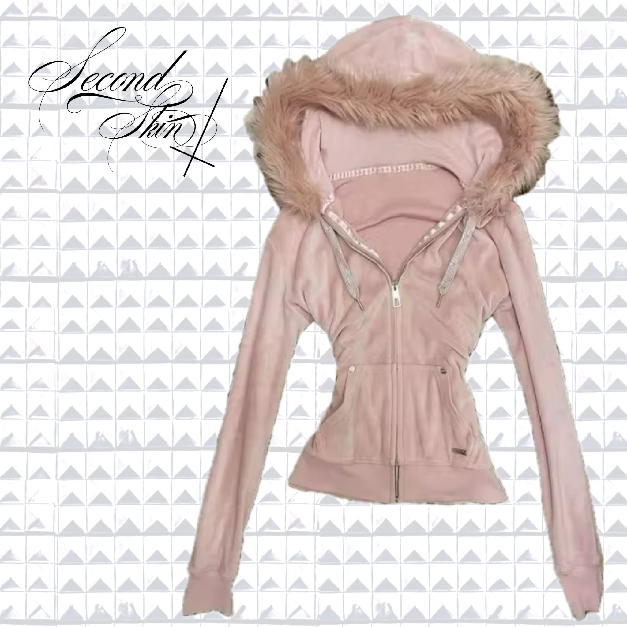 PINK FUR HOOD ZIP UP :3