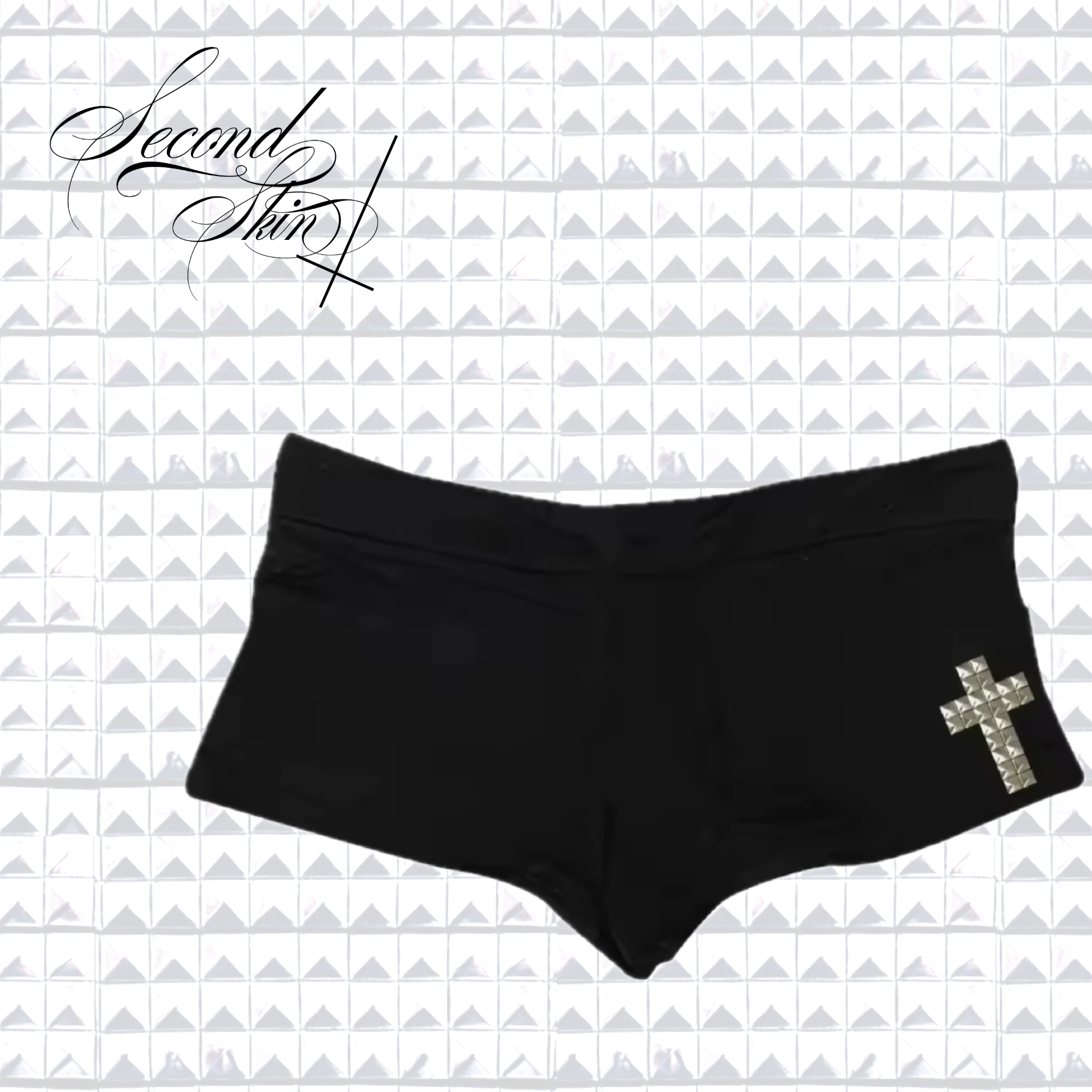 CROSS STUD SHORTS (BLACK) :3