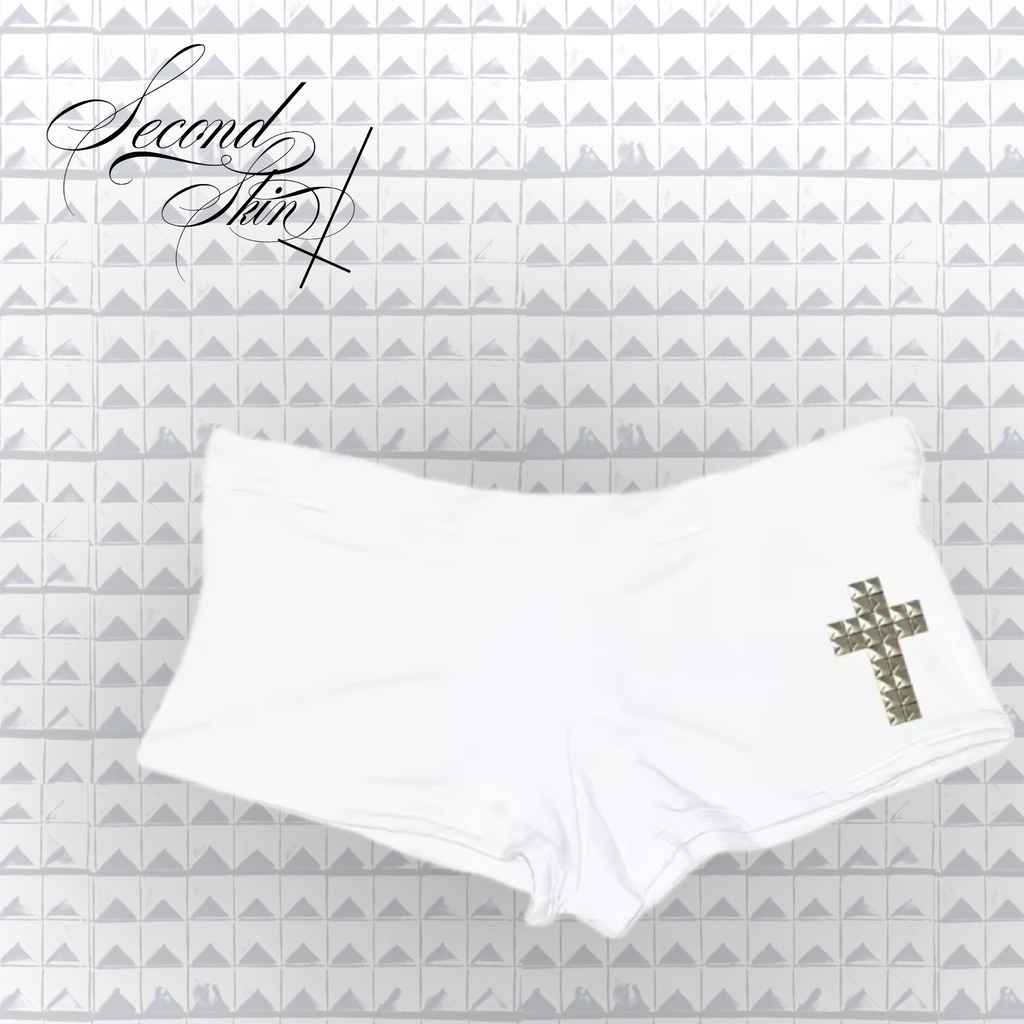 CROSS STUD SHORTS (WHITE) :3
