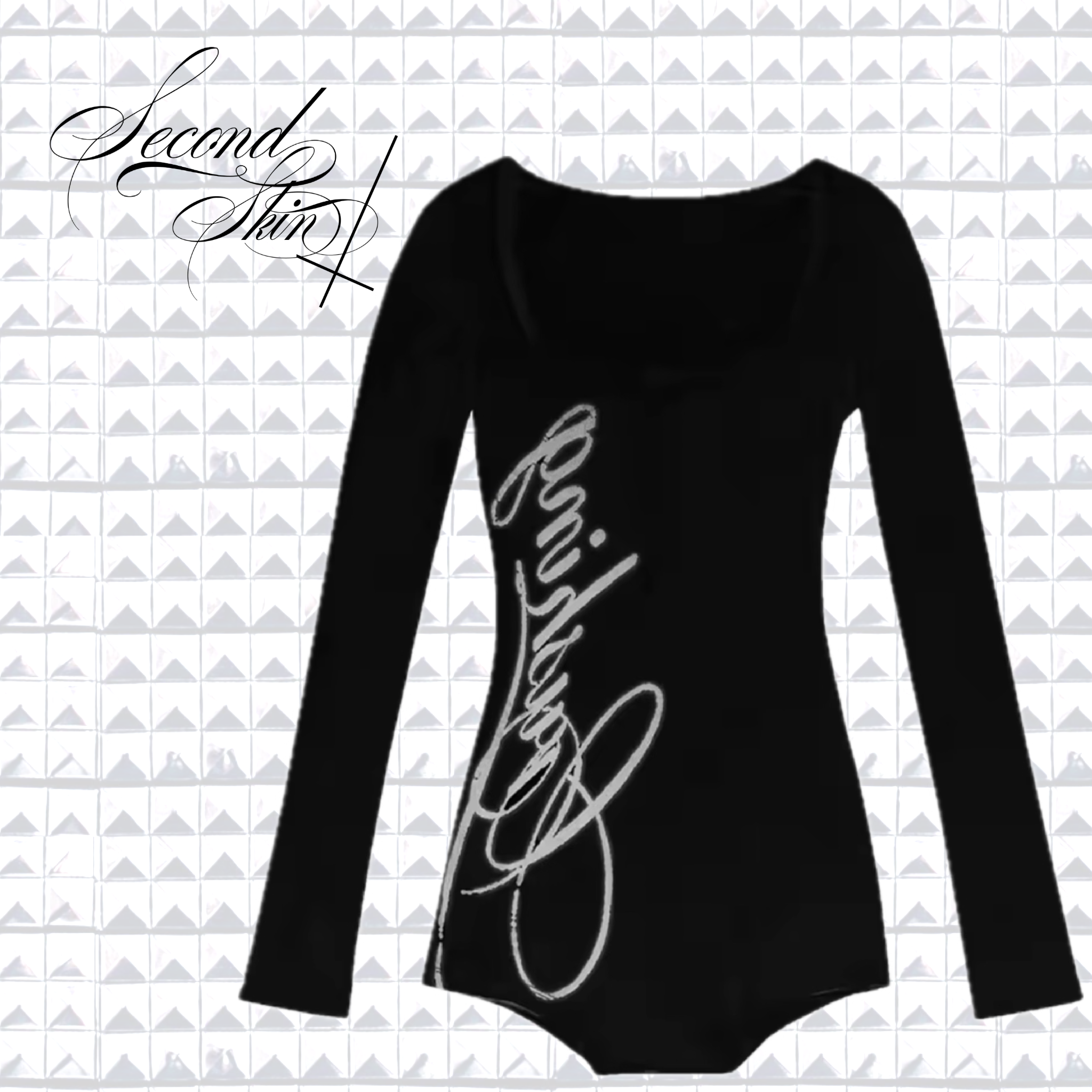 CURSIVE LONG-SLEEVE BODYSUIT :3