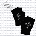 CROSS STUD FINGERLESS GLOVES :3