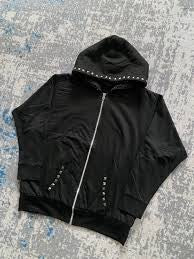 BLACK STUD ZIP UP :3